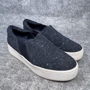 Vince‎ Warren Platform Shoes Sneakers Blue Tweed Notched Vamp Size 7.5 Slip On